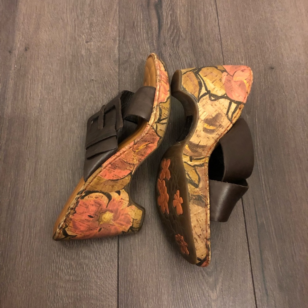Born Crown Floral Wedge Mule Size 10